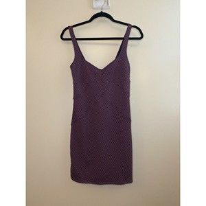 INTIMATELY FREE PEOPLE Women’s Purple Black Polka Dot Bodycon Tight Dress Sz S